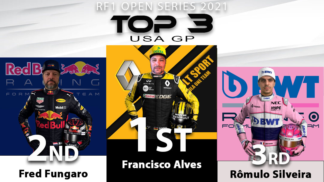 FRANCISCO ALVES VENCE A 1ª ETAPA DA RF1 OPEN SERIES GP DOS USA 2021